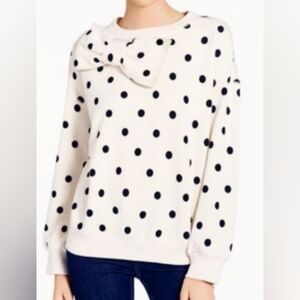 Kate Spade Polka Dot Sweater Crew Neck Sweater With Bow, Small